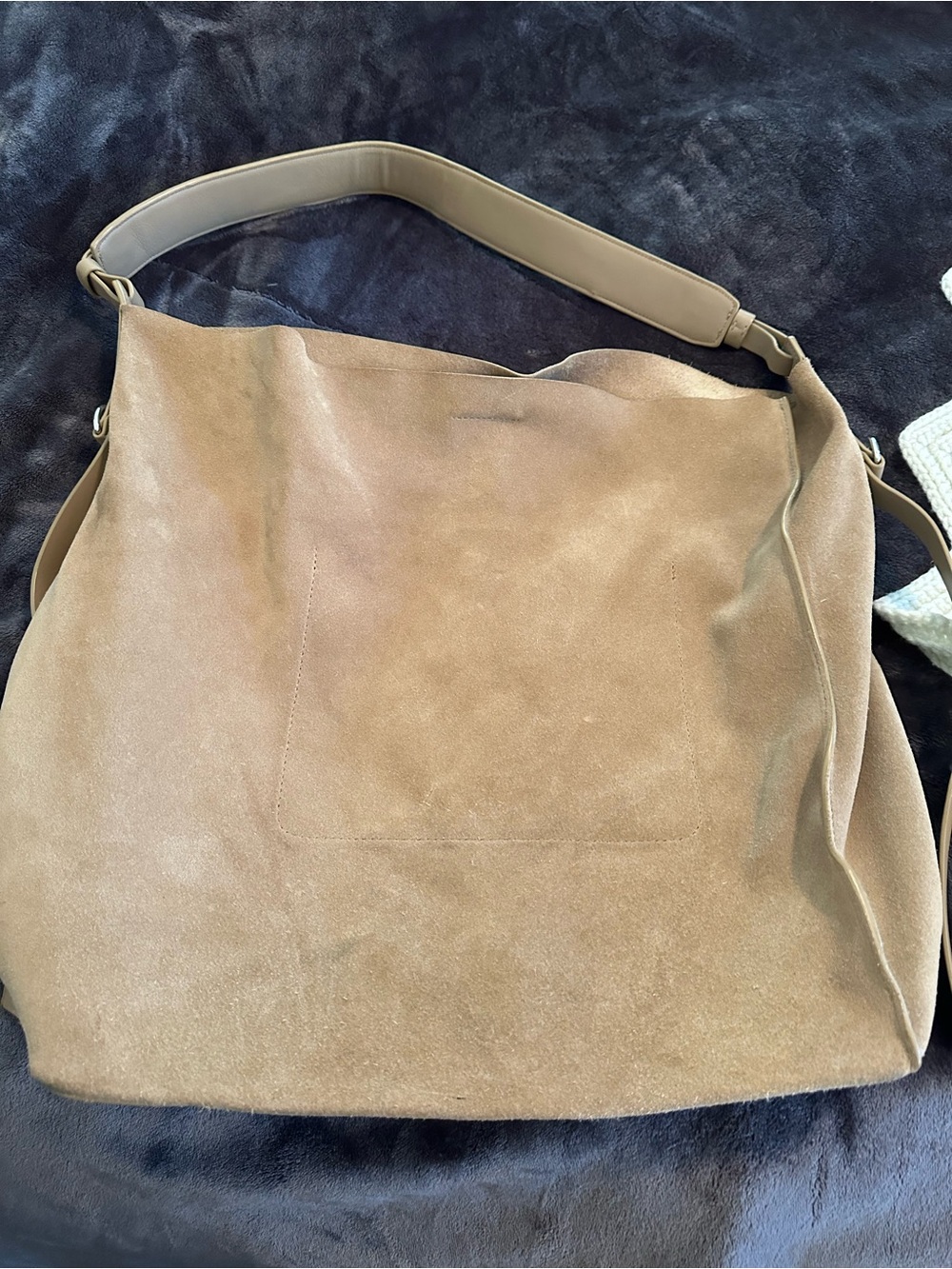 All Saints Tan Suede Shoulder Bag buttery soft luxury shoulder bag